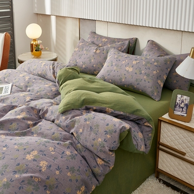 卡梅尔紫【提花全棉双层纱色织四件套】2025新款三件套及单品