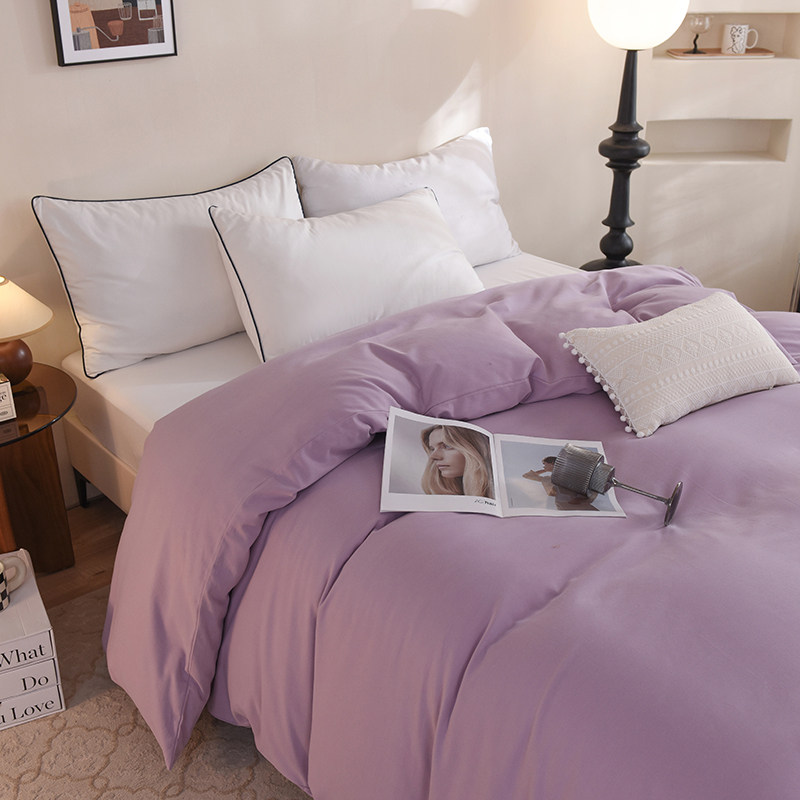 芙蓉紫2025新款纯色+双拼 全棉磨毛单品及四件套系列-单被套,床上用品,被套,淘宝优惠券,粉丝福利购,淘宝优惠卷