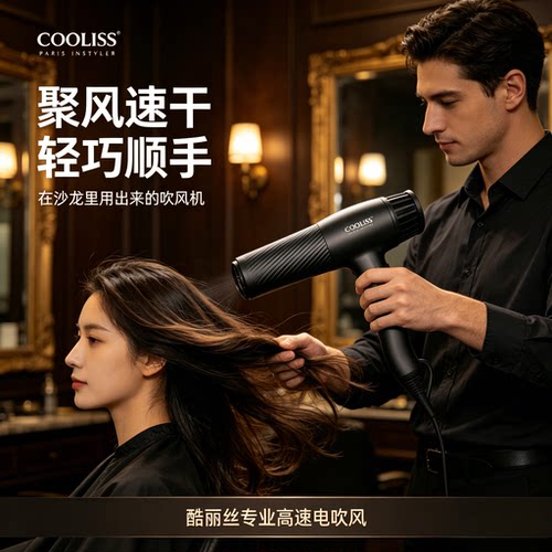 酷丽丝电吹风机高速无刷马达大风力发廊理发店专业负离子风筒8610