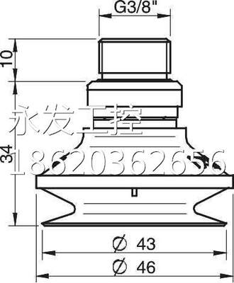 ￥B40派亚博Piab真空吸盘外螺纹干燥钣金瑞典全新原装开增票01014