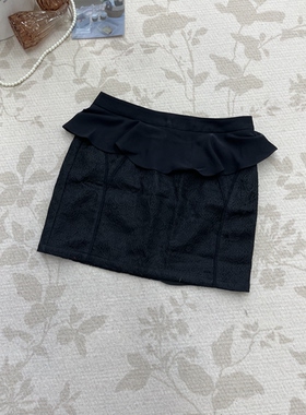黑色A字短裙女夏显瘦新款休闲百搭包臀裙