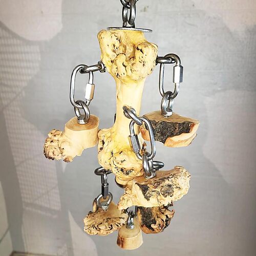 鹦鹉硬木啃咬玩具不锈钢配件大串