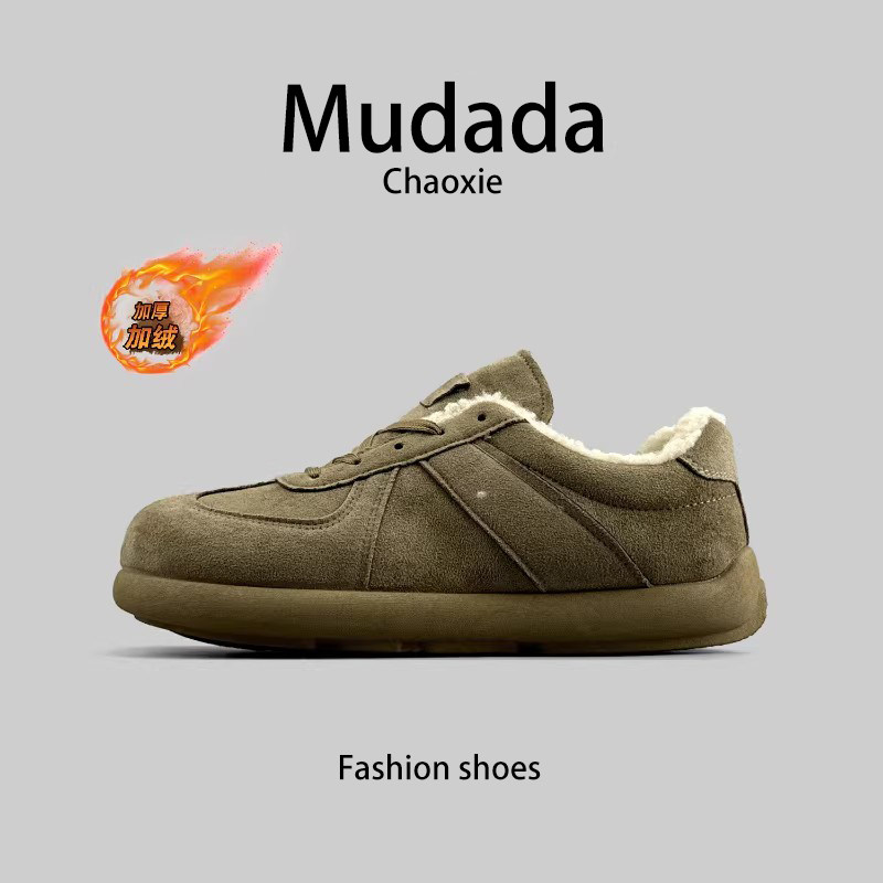 外贸男士冬季加绒保暖勃肯鞋户外防水加棉板鞋休闲百搭潮流运动鞋