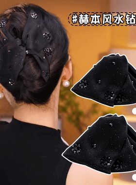 澳黛丽发夹法式珍珠三角夹轻奢盘发抓夹百搭大号鲨鱼夹头饰碎发