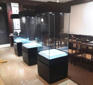 钢制烤漆货架博物馆独立展柜陈列柜样品橱窗多功能金属玻璃展柜