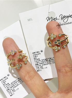 正品HM梨花锆石迷你锆石戒指指环/尾戒关节戒多层韩剧