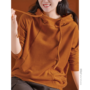 慕斯羊绒手感 重工德绒 双面磨毛宽松连帽高领卫衣 爆 小耳出品