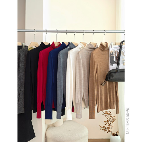 100.%绵羊毛堆堆领羊毛衫