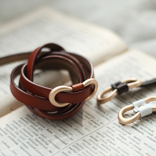 MS744 百搭细腰带 小耳出品 二层牛皮