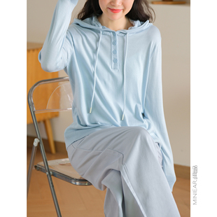 蕾丝钩花帽 精莱赛尔 针织上衣女半开领文艺T 重磅lan 小耳出品