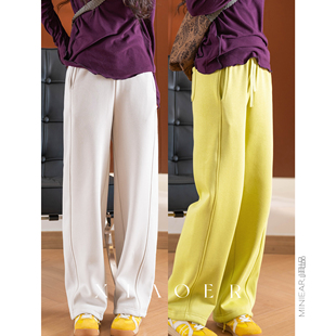 萣染六色 内抽绳休闲裤 精梳棉 奥粒绒加绒 女 两穿脚口 小耳出品