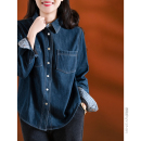 做工JUE子 翻领牛仔衬衫 重工精梳棉 做旧洗水 牛奶绒 小耳出品