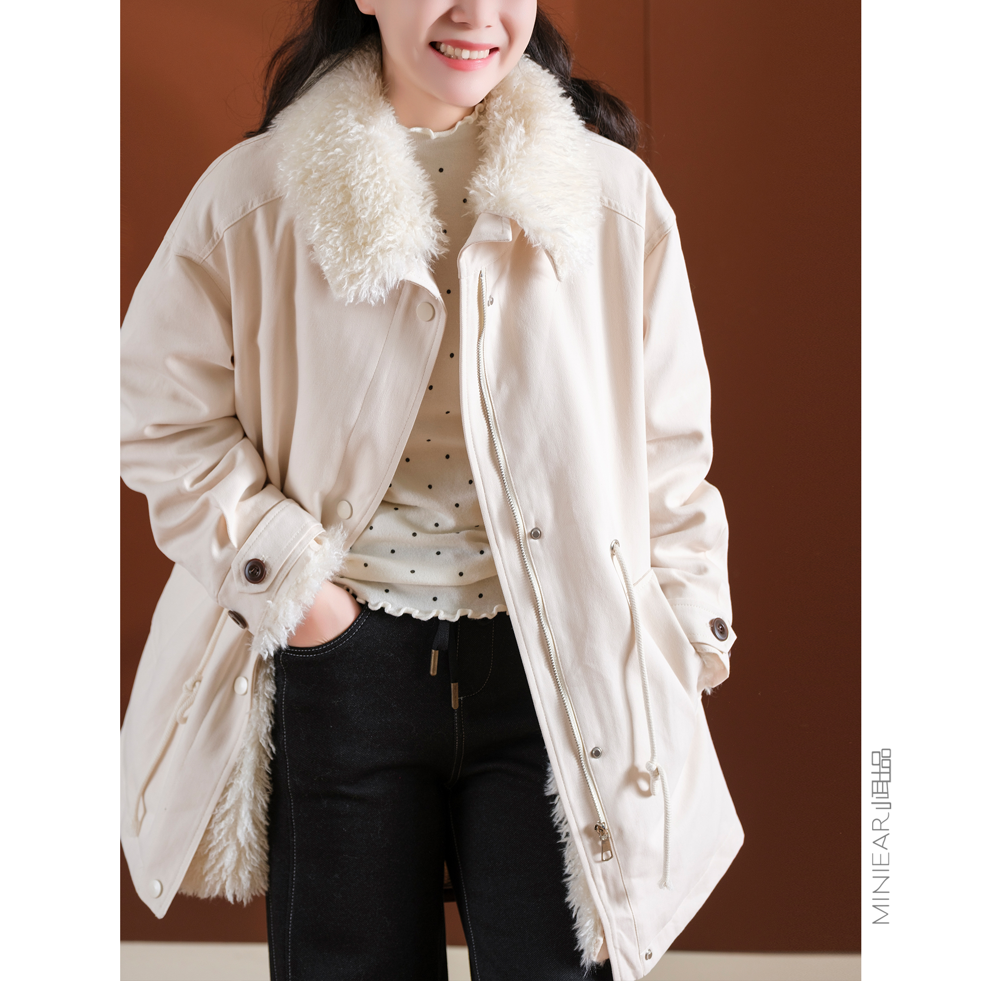 内胆可拆卸中长款二件套外套