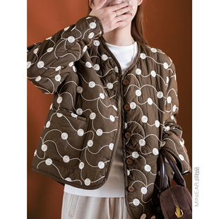 绗缝 重工刺绣 多格填充夹棉大口袋棉衣 暖乎乎雪球衣 小耳出品