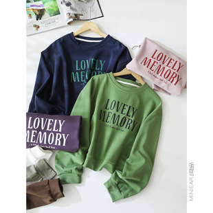 卫衣圆领长袖 260克双面棉字母印花短款 上衣 曼城假日 小耳出品