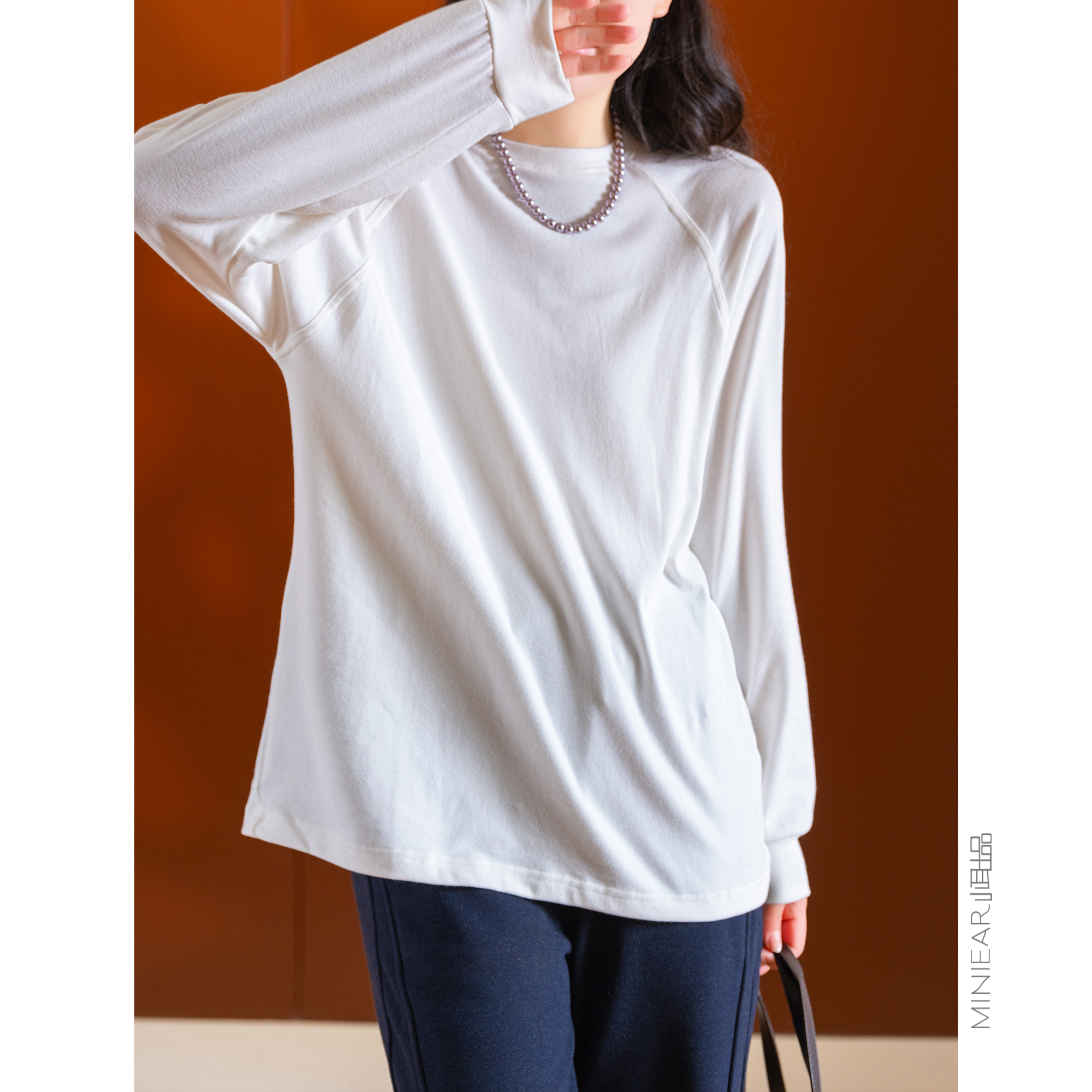 小耳出品棉质基础款圆领卫衣上衣