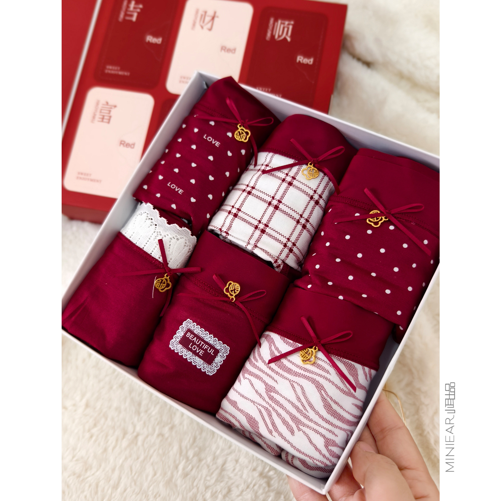 开好运红色软糯舒适内裤女