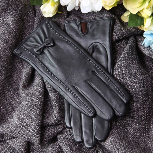 Демисезонные перчатки, утепленный удерживающий тепло ветрозащитный тонкий комплект, из натуральной кожи