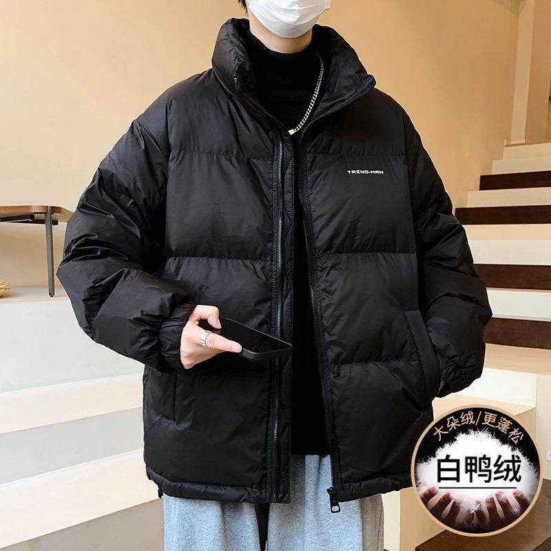 高级感2025冬季新款男士立领短款潮牌羽绒服潮流帅气鸭绒保暖外套