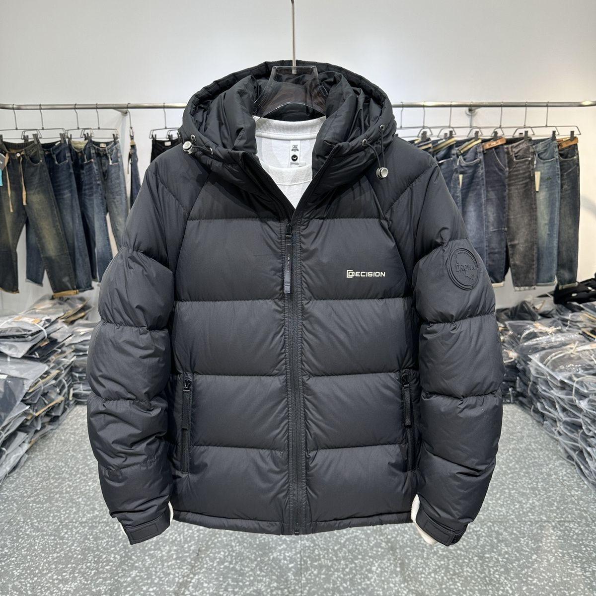 2025新款男士羽绒服短款青年百搭保暖潮流连帽加厚冬季白鸭绒外套