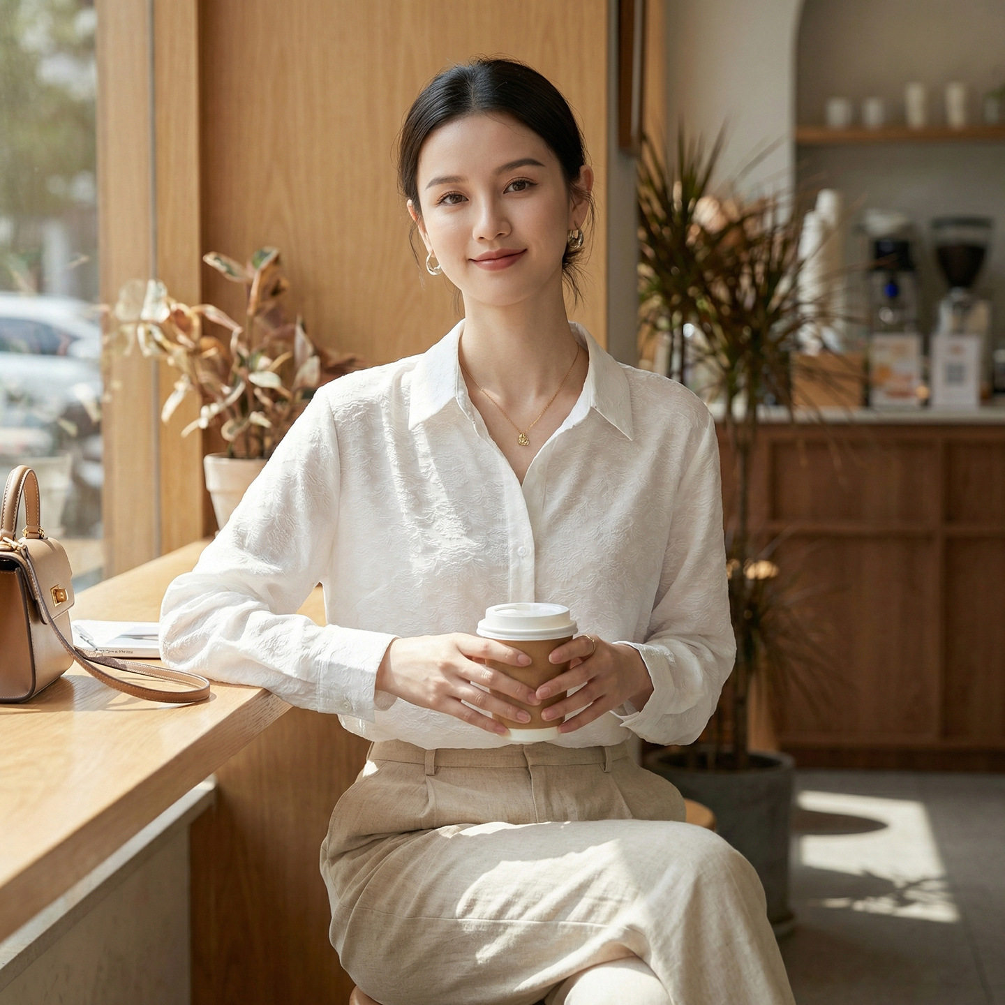 夏秋法式提花真丝女士衬衫白色新款桑蚕丝时尚衬衣通勤长袖上衣