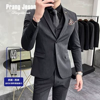 Двухцепочечный темно-серый (костюм + брюки, черная рубашка и галстук с галстуком