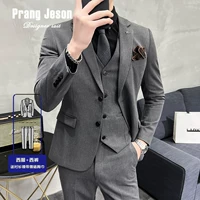 Двухконтактная пряжка тонкая средняя серая (костюм + брюки, черная рубашка и галстук с галстуком