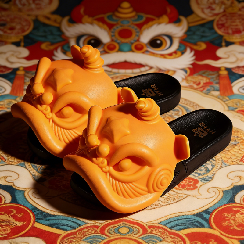 HYHR国潮醒狮吉祥送礼佳品拖鞋图片