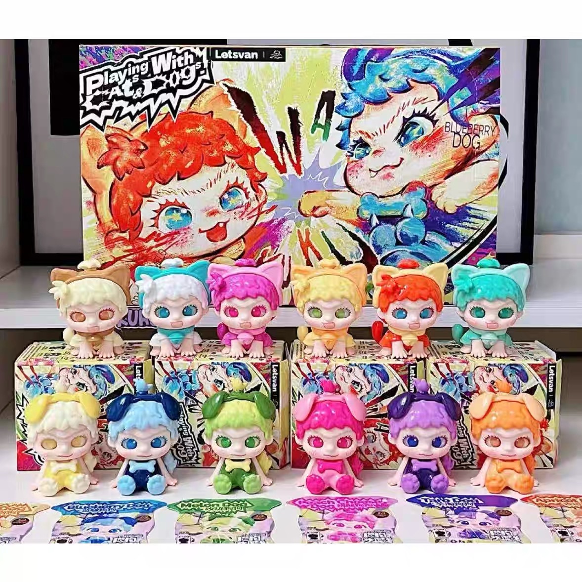 正版HERE奇梦岛 WAKUKU哇库库猫狗大作战系列盲盒手办摆件公仔