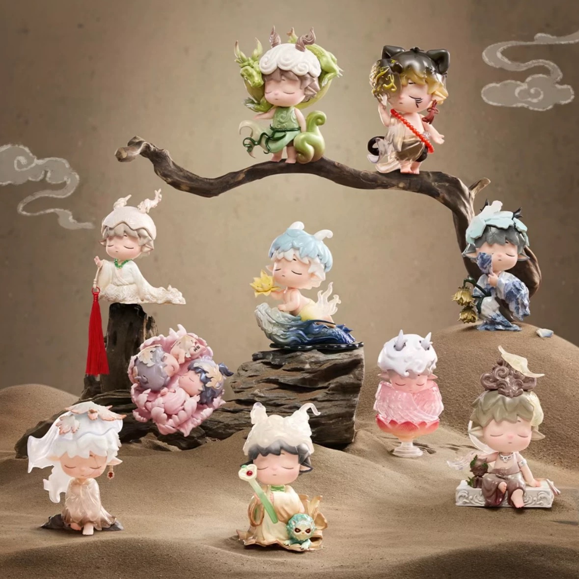 正版Heyone黑玩MIMI新国风山河听归声盲盒手办可爱女生礼物摆件