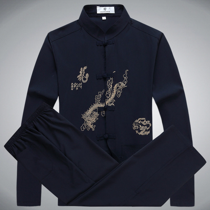 中老年人唐装男士长袖套装春秋功夫中式中国风蚕丝盘扣民族太极服|msdalam kategori Pakaian Lelaki, pakaian kebangsaan - dari Buy2taobao.com untuk memberikan perkhidmatan ejen Taobao profesional membeli