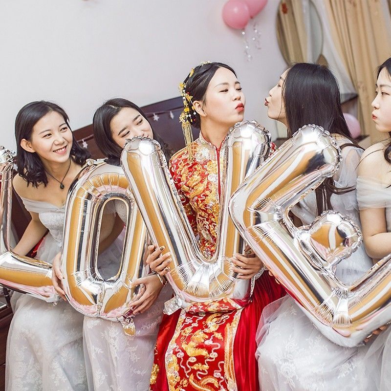 32寸大号LOVE字母数字气球周岁生日派对场景布置婚房装饰结婚用品