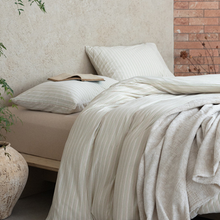 南法假日新疆长绒棉水洗彩棉四件套法式全棉纯棉床上用品床单被套