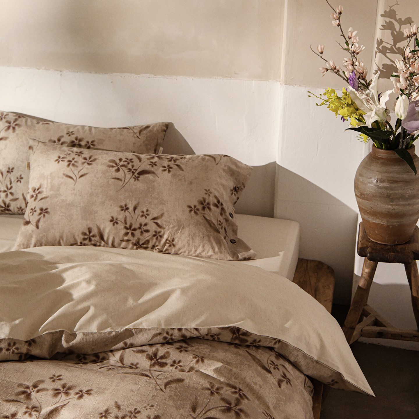 南法假日竹节棉麻绣花长绒棉亚麻四件套全棉纯棉床上用品床单被套