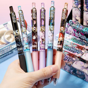 原神盲盒笔限定中性笔黑色按动卡通动漫芙宁娜联名高颜值可爱文具