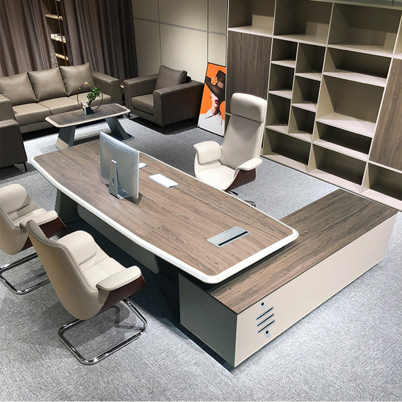 简约现代老板桌大气主管电脑桌单人经理大班台时尚办公室桌椅组合