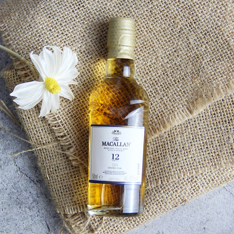麦卡伦macallan蓝钻12年双雪莉桶单一麦芽苏格兰威士忌洋酒版50ml