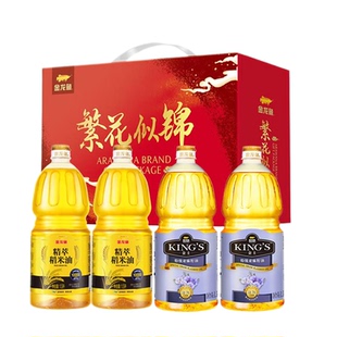 金龙鱼食用油油礼盒F1.5L 4桶稻米油亚麻籽油植物油春节年货礼品