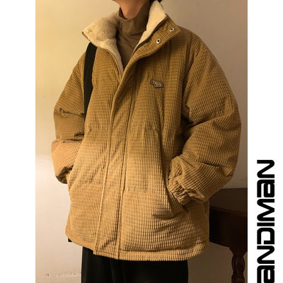 灯芯绒棉服男款冬季加厚潮牌棉衣冬装大码痞帅炸街高级感棉袄外套