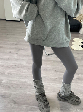 妖怪森林格雷系穿搭灰色丝袜女春秋款高密高弹柔软秋季打底天鹅绒