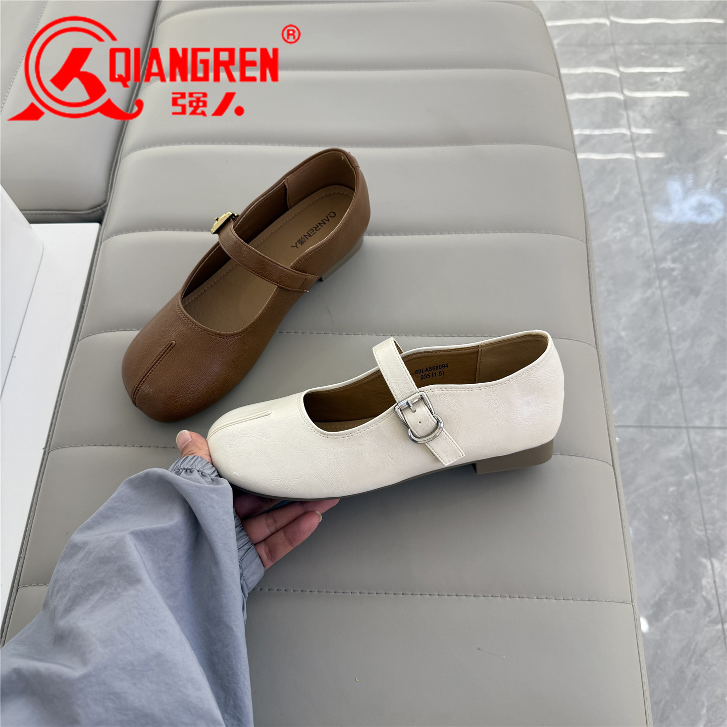 强人玛丽珍软底一字扣单鞋女图片