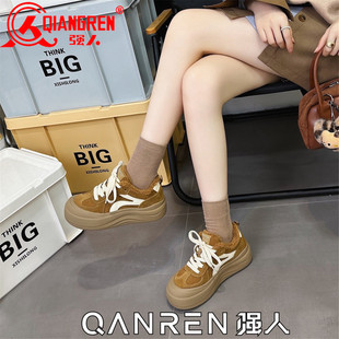 女德训鞋 鞋 2025冬季 新款 3515强人女鞋 厚底女棉鞋 加绒保暖休闲板鞋