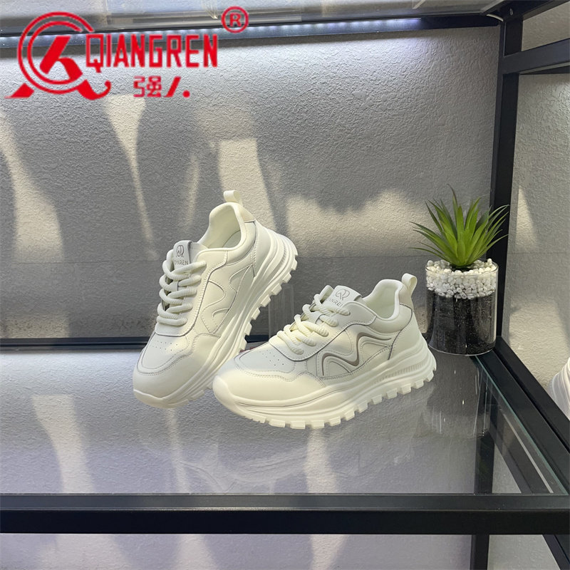 3515强人女鞋运动休闲鞋女厚底真皮阿甘鞋女2024秋季新款女单鞋