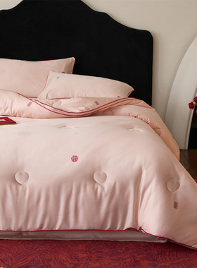 新款天棉缎婚庆大提花大豆被芯7A抗菌秋冬被喜字结婚单双人被褥子