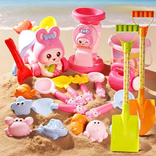儿童沙滩玩具车挖沙铲玩沙子工具套装海边户内外沙漏水桶3-5岁