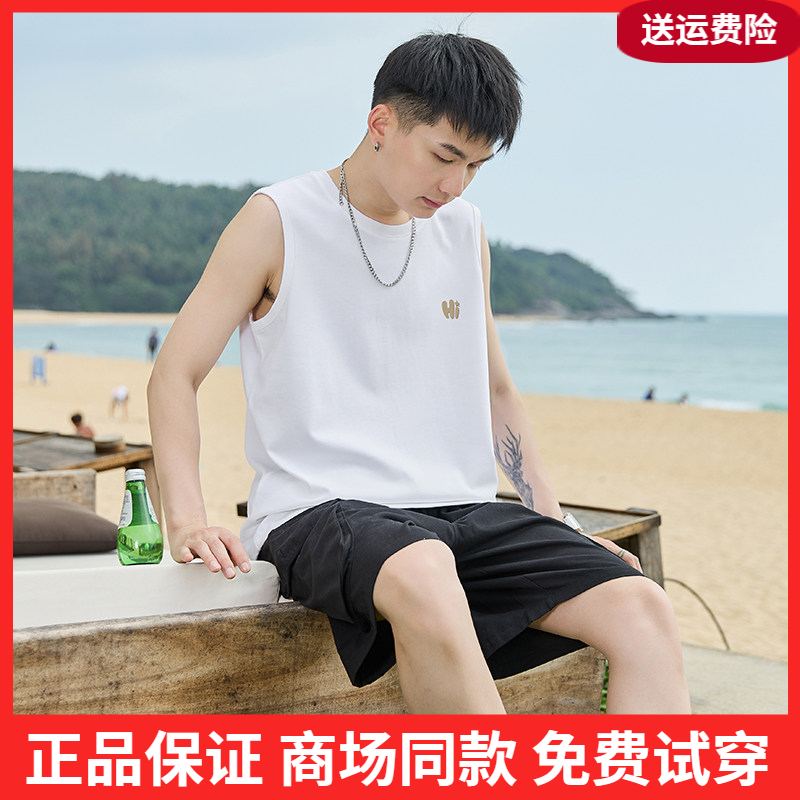 唐狮2026春夏新款男背心宽松坎肩无袖上衣少年圆领内搭打底衫潮