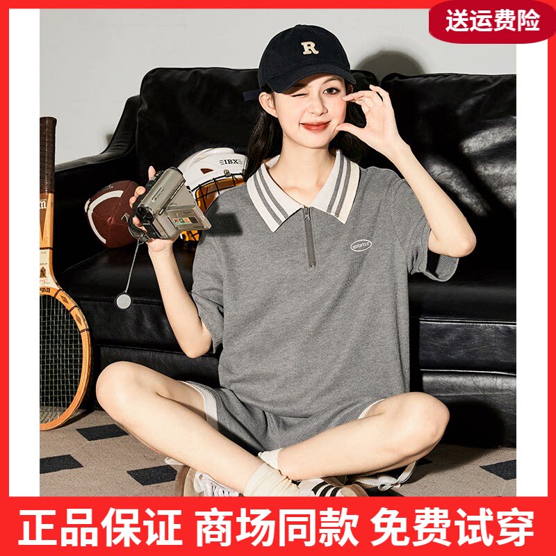 唐狮运动套装女2026新款POLO短袖T恤短裤两件套夏季穿搭一整套cz