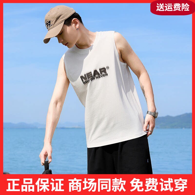 唐狮2026夏季新款背心男字母印花无袖T恤潮流宽松坎肩上衣内搭衫t