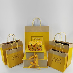 专柜欧舒丹礼品盒空盒包装盒身体乳护手霜手提袋礼品袋纸袋子