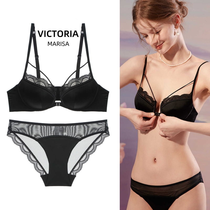 维多利亚前扣内衣女小胸聚拢显大